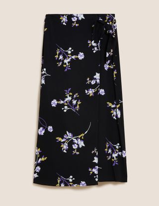 Marks and Spencer + Floral Midi Wrap Skirt