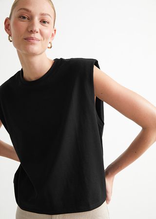 & Other Stories + Cropped Padded Shoulder Tank Top