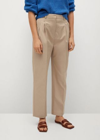 Mango + Cotton Pleated Pants