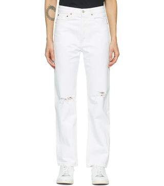 Agolde + White 90s Mid-Rise Loose-Fit Jeans