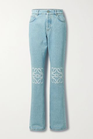 Loewe + Cutout High-Rise Straight-Leg Jeans