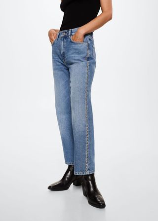 Mango + Straight-Fit Jeans With Studs