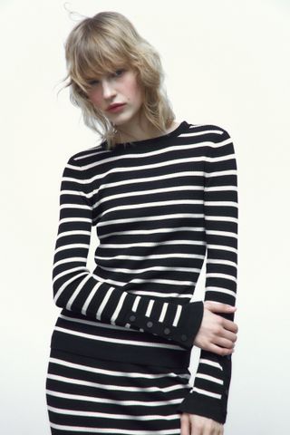 Zara + Knit Sweater With Buttons
