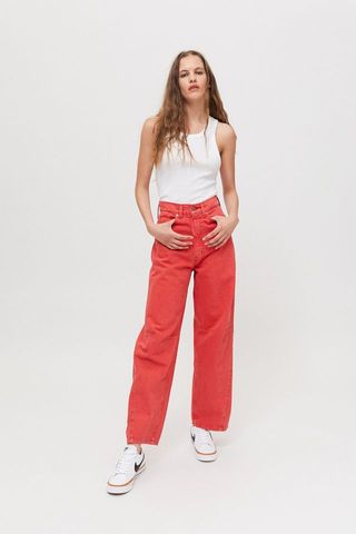 BDG + Rih Extreme Baggy Jean in Red