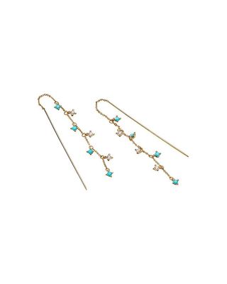 Nadri + 18K Gold-Plated Cubic Zirconia & Stone Threader Earrings