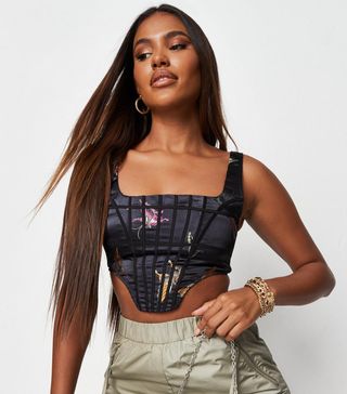 Missguided + Black Butterfly Jacquard Corset