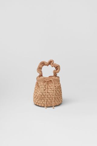 Zara + Woven Mini Bucket Bag