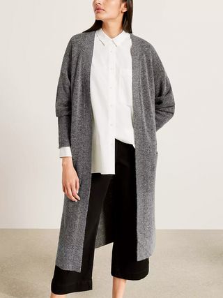 Kin + Hairy Yarn Longline Cardigan, Charcoal