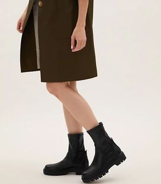 M&S Collection + Chunky Block Heel Ankle Boots