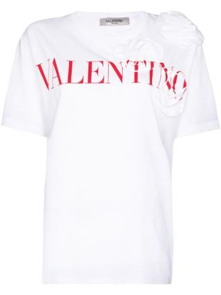 Valentino + Rose Blossom Cotton T-Shirt