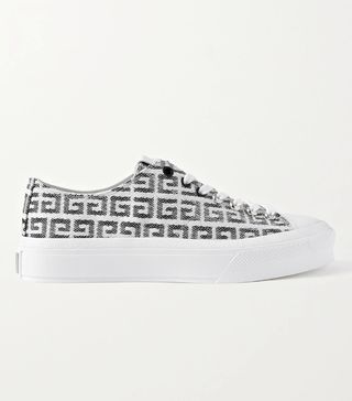 Givenchy + City 4G Leather-Trimmed Logo-Jacquard Sneakers