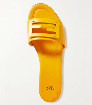 Fendi + Logo-Detailed Leather Slides