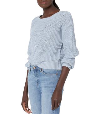 The Drop + Selena Cable Front Cropped Sweater