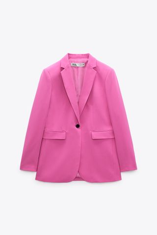 Zara + Buttoned Tailored Blazer
