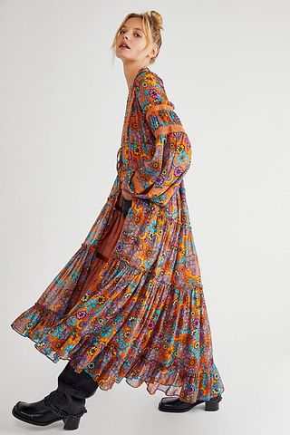 Anthropologie + Cassis Printed Chiffon Dress