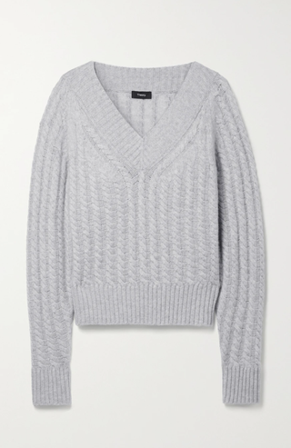 Theory + Cable-Knit Cashmere Sweater