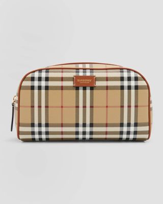 Burberry + Check Zip Cosmetic Pouch Bag