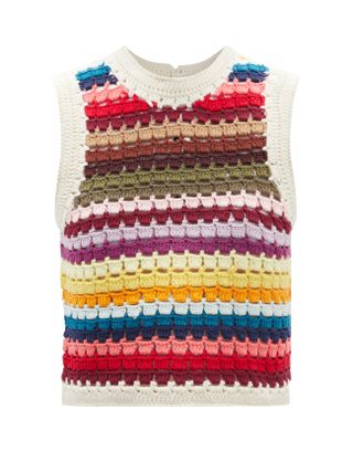 Sea New York + Ziggy Striped Crochet Sweater Vest