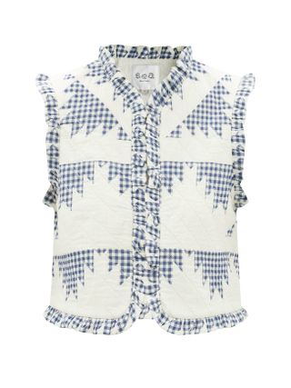 Sea New York + Gloucester Patchwork-Gingham Quilted Cotton Gilet