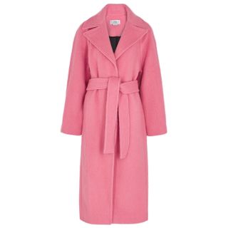 Victoria, Victoria Beckham + Pink Brushed Wool-Blend Coat