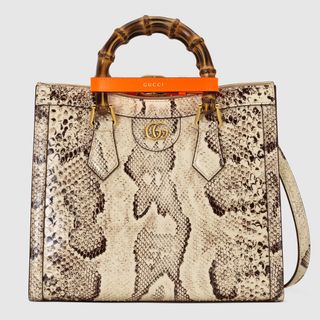 Gucci + Diana Small Python Tote Bag
