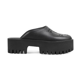 Gucci + Platform Perforated G Sandals