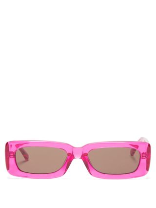 The Attico x Linda Farrow + Mini Marfa Rectangle Sunglasses