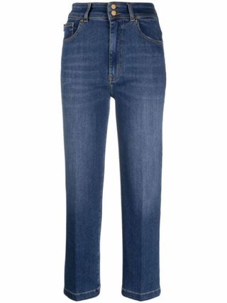 Love Moschino + High-Waisted Cropped Jeans