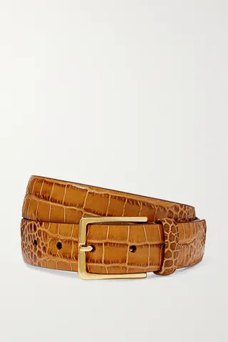Anderson's + Croc-Effect Leather Belt