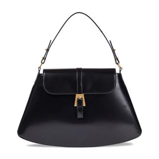 BY FAR + Portia Patent Leather Shoulder Bag