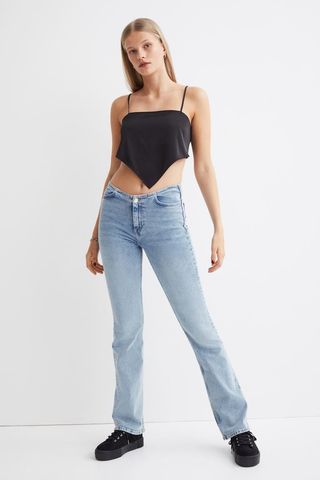 H&M + Flared Low Waist Jeans