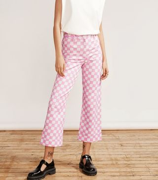 Kitri + Olive Pink Checker Trousers