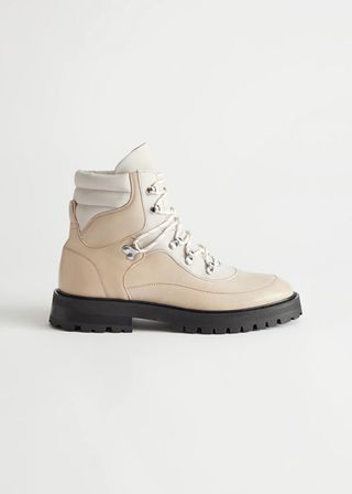 & Other Stories + Leather Lace-Up Hiking Boots