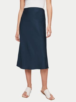 Jigsaw + Satin Bias Midi Slip Skirt