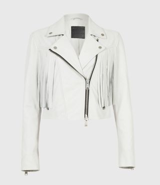 AllSaints + Elora Tassel Leather Biker Jacket
