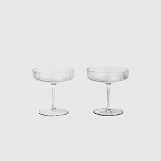 Ferm Living + Ripple Champagne Saucers, Set of 2