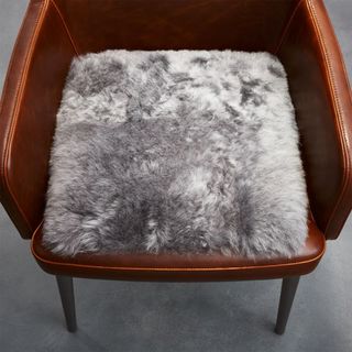 CB2 + Grey Icelandic Sheepskin Chair Pad