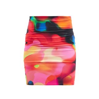 The Attico + Psychedelic-Print Jersey Mini Skirt
