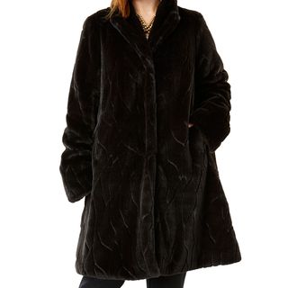 Jessica London + Faux Fur Swing Coat