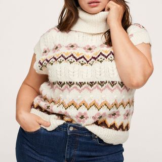 Mango + Knitted Vest With Print