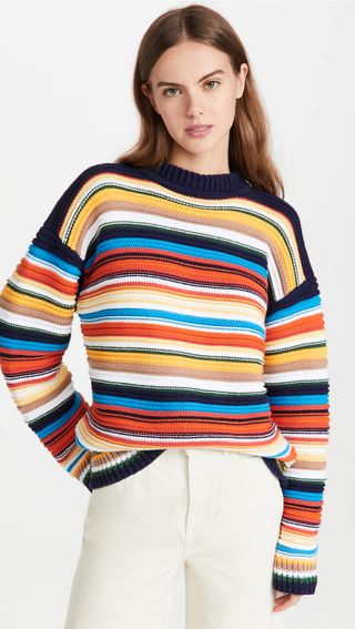 Victoria Victoria Beckham + Striped Cotton Sweater