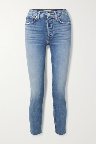 Re/Done + Stretch Ankle Crop High-Rise Skinny Jeans