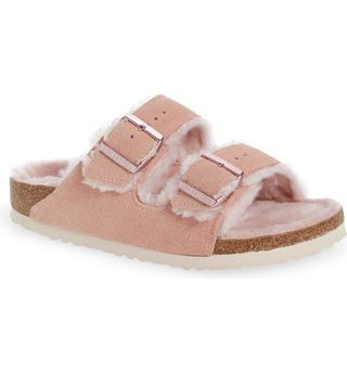Birkenstock + Arizona Genuine Shearling Slide Sandals