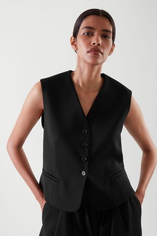 COS + Cropped Single-Breasted Waistcoat