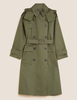 M&S Collection + Pure Cotton Stormwear Belted Trench Coat