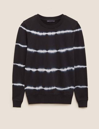 M&S Collection + Pure Cotton Tie-Dye Crew Neck Sweatshirt