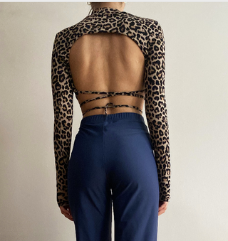 Cult Form + Leopard Opened Back Crop Top