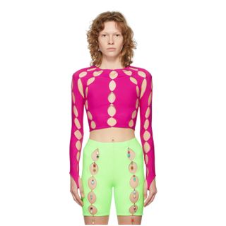 Marshall Columbia + Pink Cut Out Long Sleeve T-Shirt