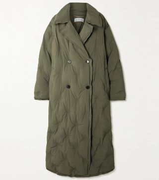 Maison Margiela + Double-Breasted Quilted Padded Recycled Shell Coat