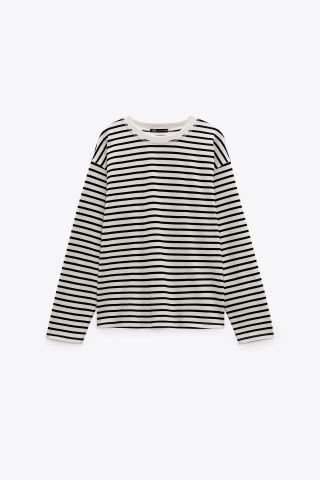 Zara + Striped Oversize T-Shirt